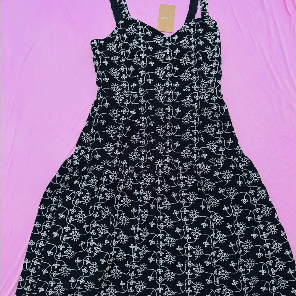 RIHOAS Black and White Patterned Dress